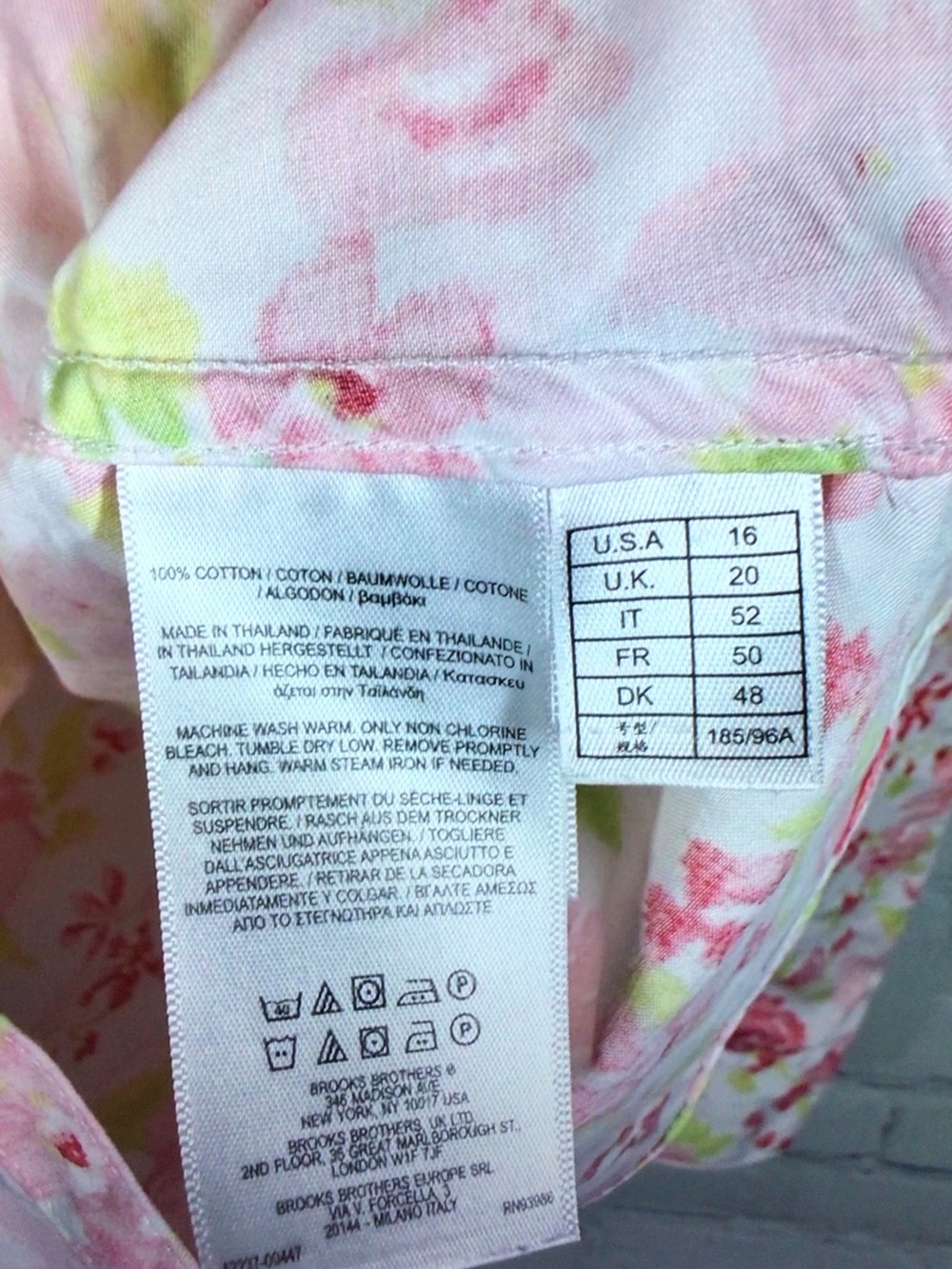 Brooks Brothers White Pink Floral Button-Up Blouse - Picture 7 of 7